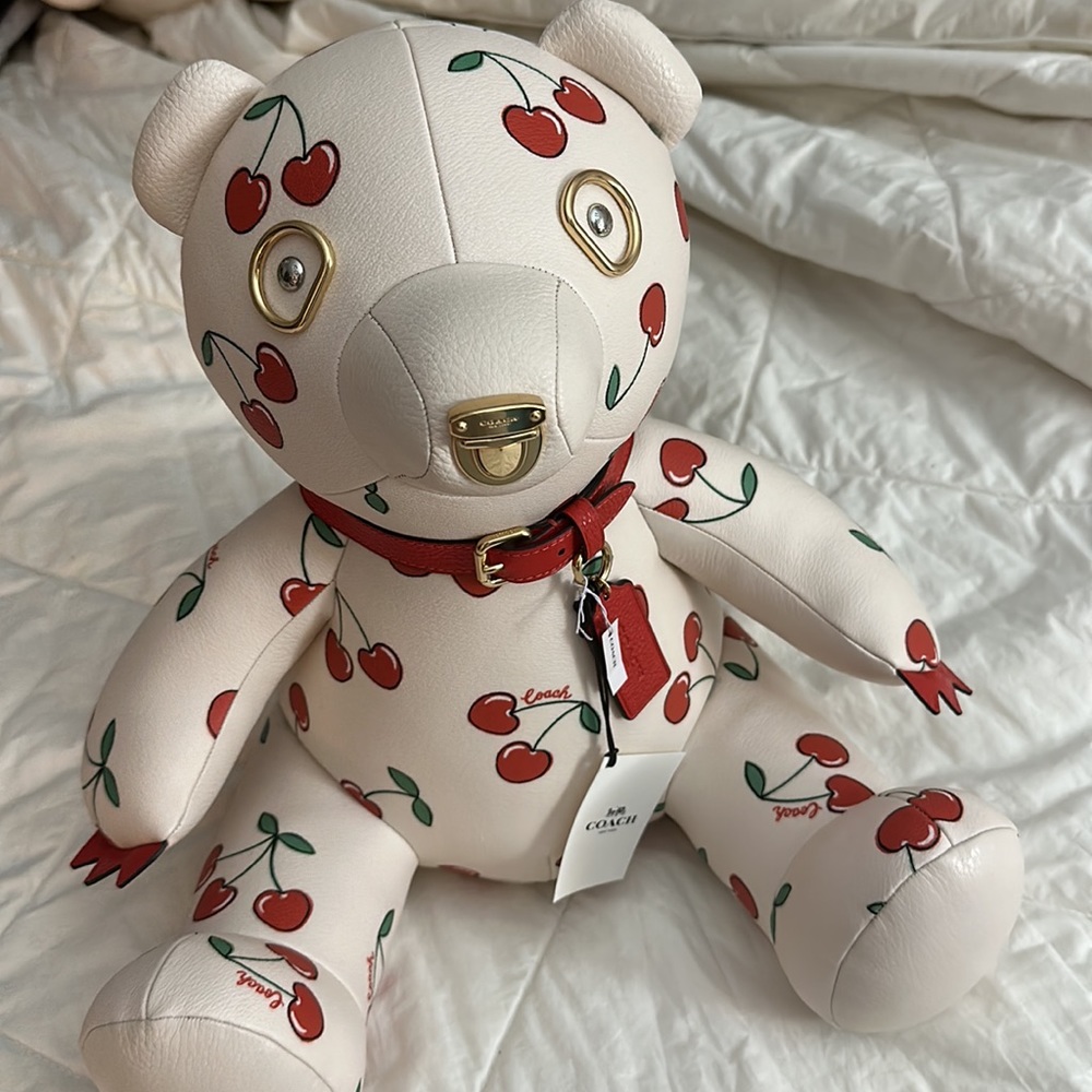 Collectible Bear With Heart Cherry Print